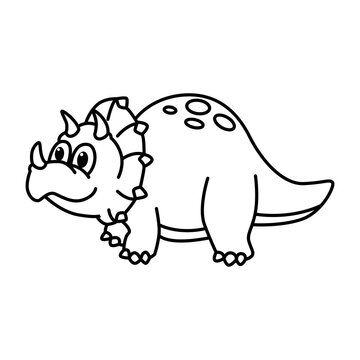 Dinosaurs cartoon vector coloring page