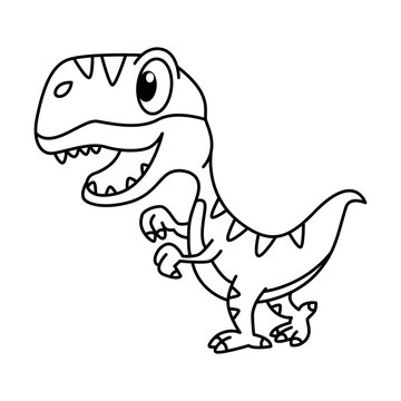 Dinosaurs cartoon vector coloring page
