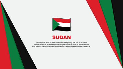 Sudan Flag Abstract Background Design Template. Sudan Independence Day Banner Cartoon Vector Illustration. Sudan Banner
