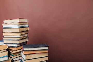 stacks of books for teaching and reading education in the university library