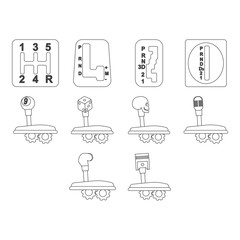 gear shift icon set