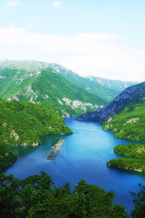 Famous Montenegro Pivsky canyon from the aerial view