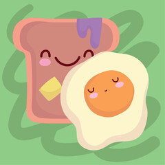 cute fried egg and bread