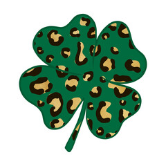 Leopard Print Four Leaf Clover