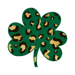 Leopard Print Three Leaf Clover