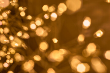 Fototapeta premium Lights bokeh background. Chrismas lights bokeh. Blurred and glowing lights. Bokeh lens effect from lighting spots.