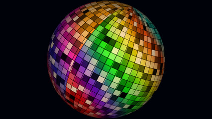 Abstract background with disco ball shiny. All colors disco ball illustrations.