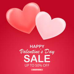 Valentine's day sale background with heart. Vector illustration. Wallpaper, flyers, posters, brochures, banners. Vector symbols of love for Happy Women's, Mother's, Valentine's Day, birthday