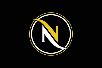 N letter real estate logo design. N letter with circle logo design vector.