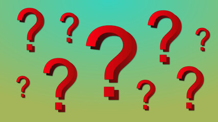 red question mark symbol background