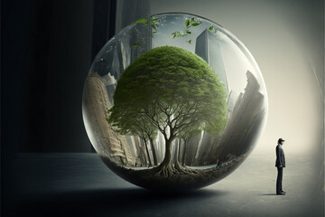 ESG, green energy, sustainable industry. Environmental, Social, and Corporate Governance concept.