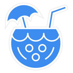 Coconut Drink Icon Style