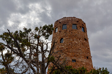 Desert View Watchtower on the South Rim of the Grand Canyon within Grand Canyon National Park  (Arizona, United States)