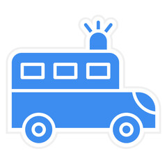 Prison Bus Icon Style