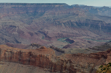 Grand Canyon and Colorado river scenic view from Lipan Point on the South Rim in Grand Canyon National Park  (Arizona, United States)