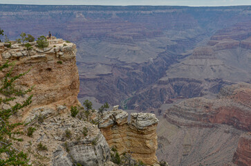 Grand Canyon and Colorado river scenic view from Mather Point on the South Rim in Grand Canyon National Park  (Arizona, United States)
