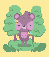 cute bear in forest