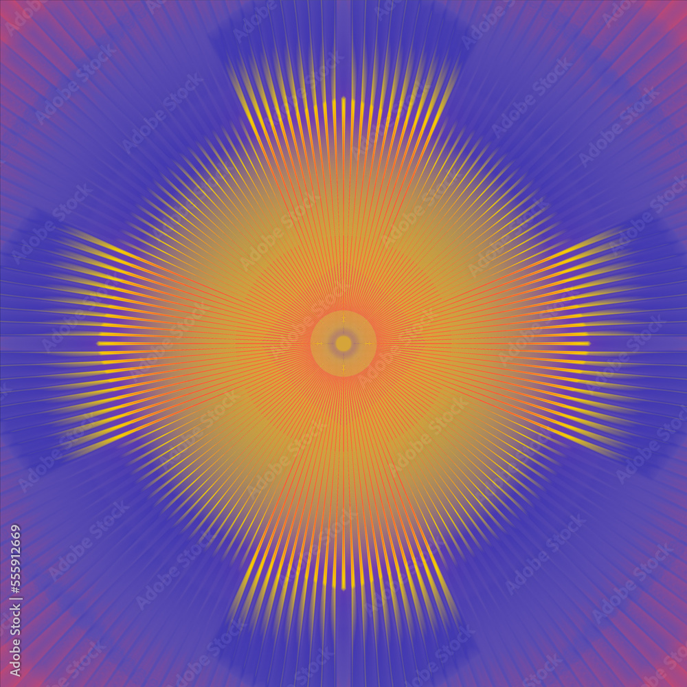 Aufkleber abstract design element with radial lines. geometric art background. 3d rendering digital illustrati