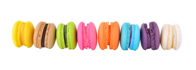 colourful french macaroons or macaron on transparent png