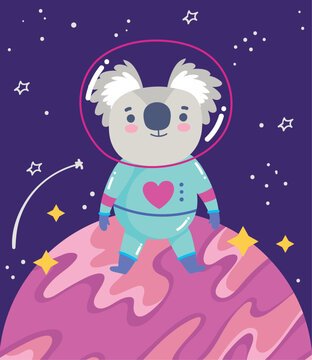 space cute koala astronaut