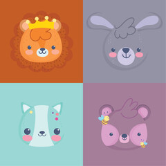 set of cute animals