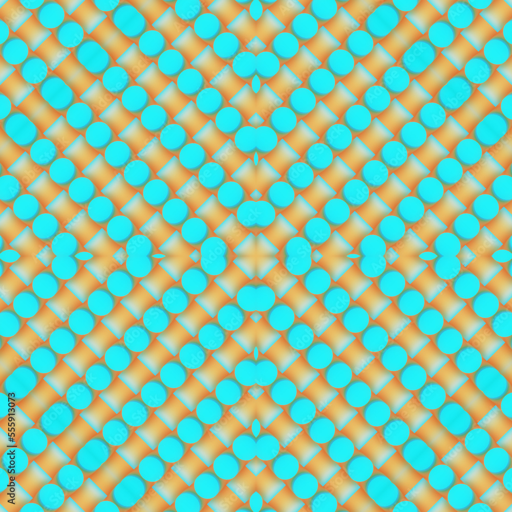 Aufkleber Kaleidoscopic pattern of geometric shapes with a trendy gradient. Abstract creative background 3d rendering illustration