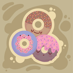cute sweet donuts
