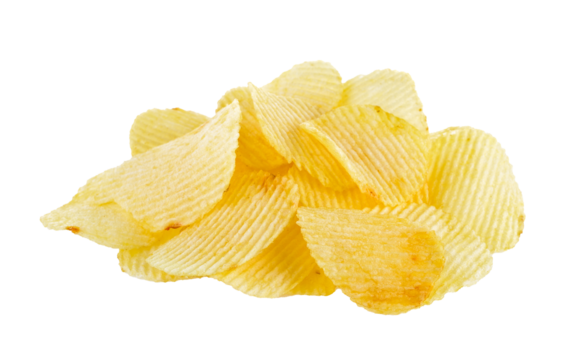 potato chips isolated on transparent png