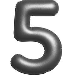 the number 5 Silver foil balloon its 50 percent gray so u can use color overlay