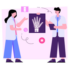 An illustration design of hand radiography 