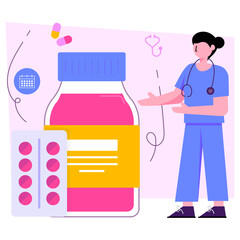 A unique design illustration of medicine 