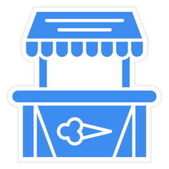 Ice Cream Stall Icon Style