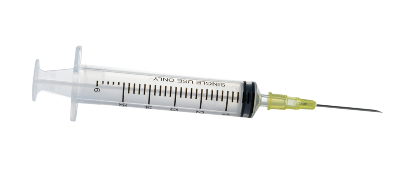 empty syringe for injection on transparent png