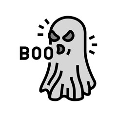 boo ghost color icon vector. boo ghost sign. isolated symbol illustration