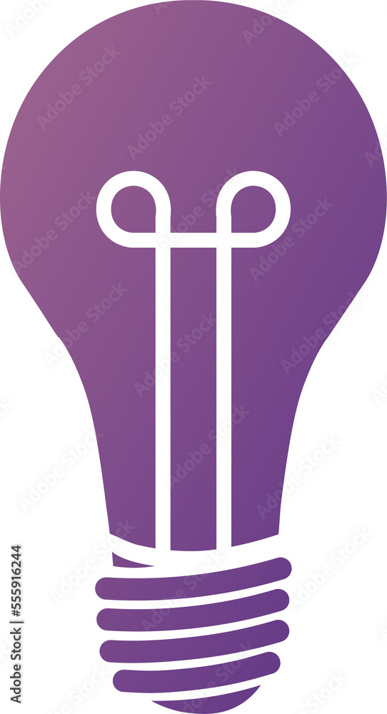 Aufkleber idea lamp icon in gradient color. solid style bulb icon symbol.
