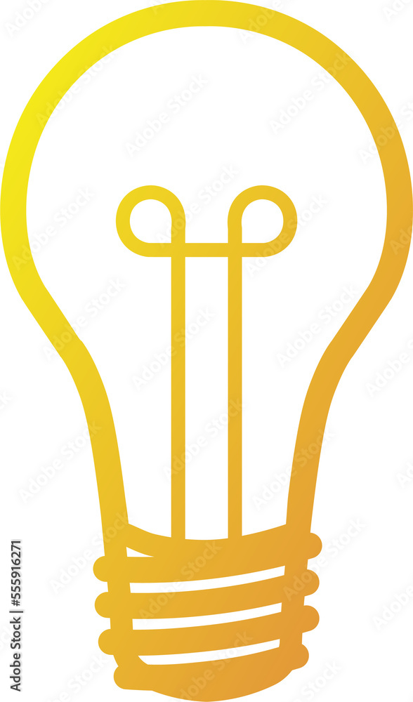 Poster idea lamp icon in gradient color. linear style bulb icon symbol.