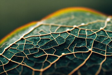 macro close-up shot of bottom of  leave with white lice, generative ai