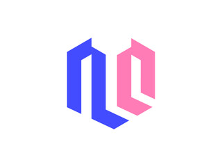Hexagonal lettering real estate building logo design,  concept is letter m, hexagon, real estate building