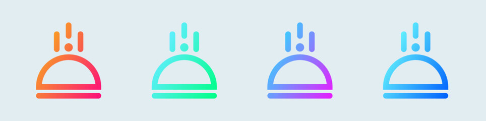 Food tray line icon in gradient colors. Dinner signs vector illustration.