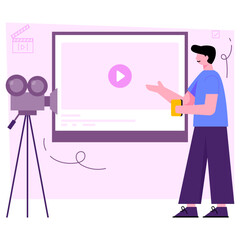 Perfect design illustration of video presentation 