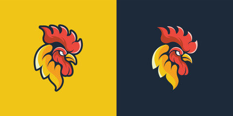 rooster head vector logo template © Asep