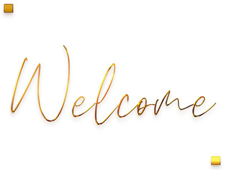 Welcome Text Gold Cursive Calligraphy Text  