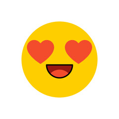 Emoji in love with heart eyes.