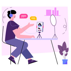 Perfect design illustration of recording song 