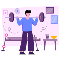 Creative design illustration of weightlifting 