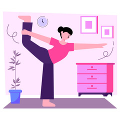 Flat design illustration of yoga