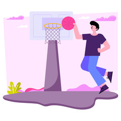 Creative design illustration of basketball player 