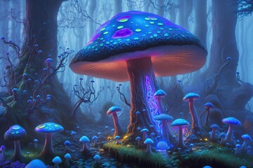 Fototapeta na wymiar mushrooms in the woods