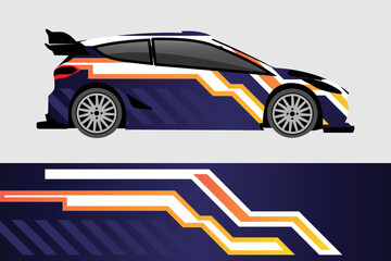 Car decal design vector. Graphic abstract stripe racing background designs for vehicle, race, rally, adventure and car racing livery.