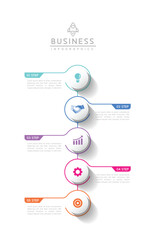 Circular Connection Steps business Infographic Template with 5 Element